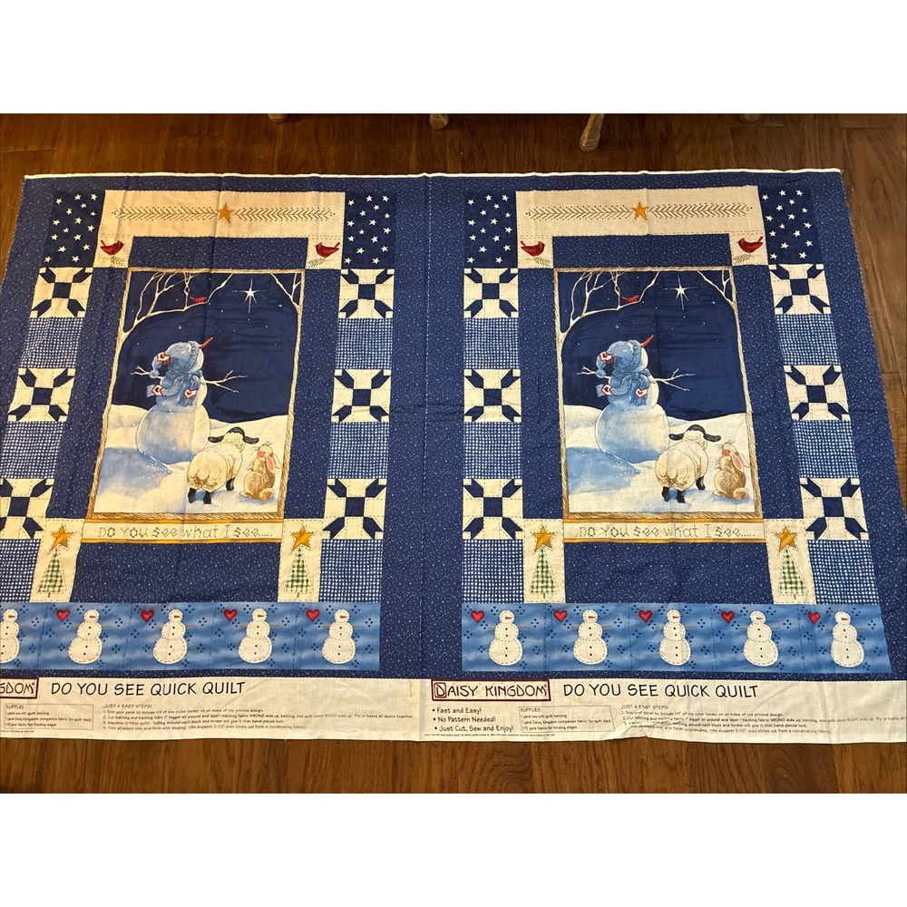 2 Daisy Kingdom Christmas Panels Do You See Quilt Fabric
